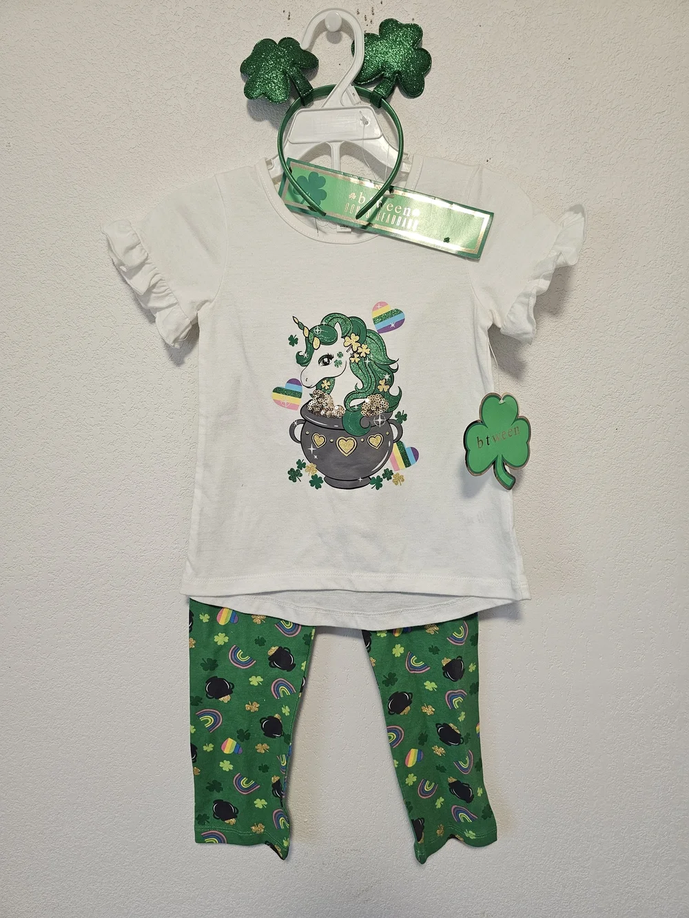 btween St. Patrick's Day Outfit With Headband Size 5 NWT